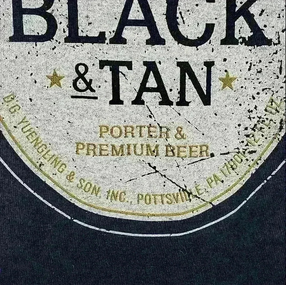 Gildan Yuengling Black & Tan Tee Scoop Neck Cotton - Picture 7 of 10